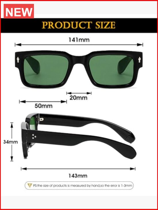 Chunky Square Frame Sunglasses UV400 Protection Unisex main image 6